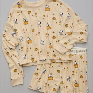 AMERICAN EAGLE SNOOPY PUMPKIN FALL PAJAMAS SIZE XS